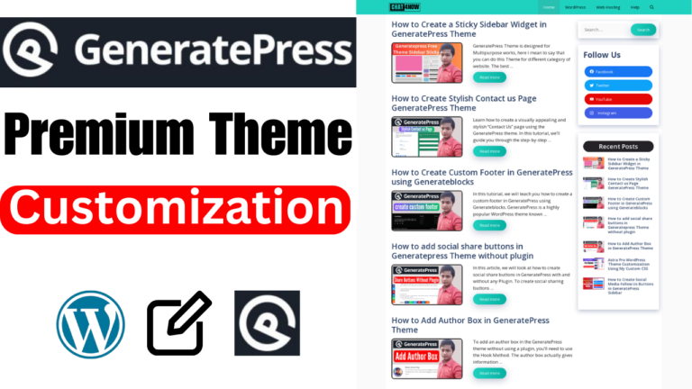 Easy Way GeneratePress Marketer Theme Customization