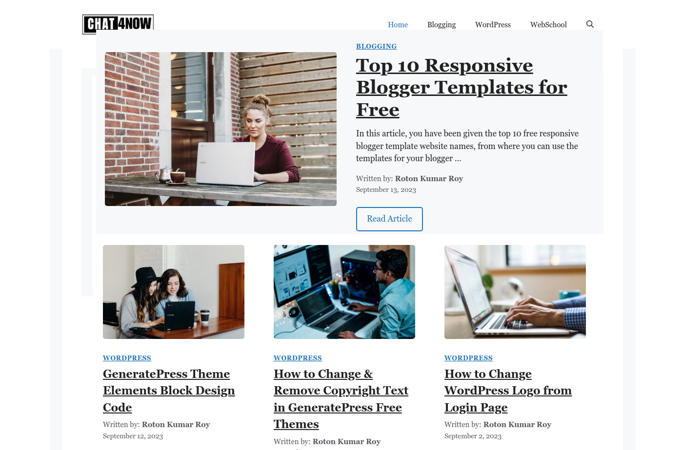 GeneratePress Free Theme Customization