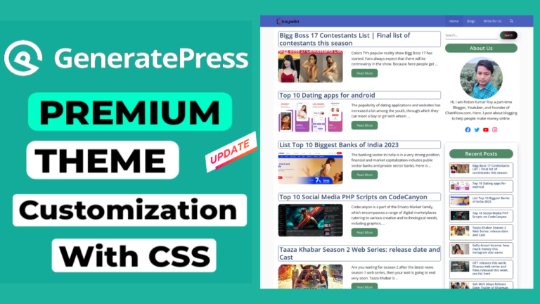 GeneratePress Theme Customization (New Design with New Features) 